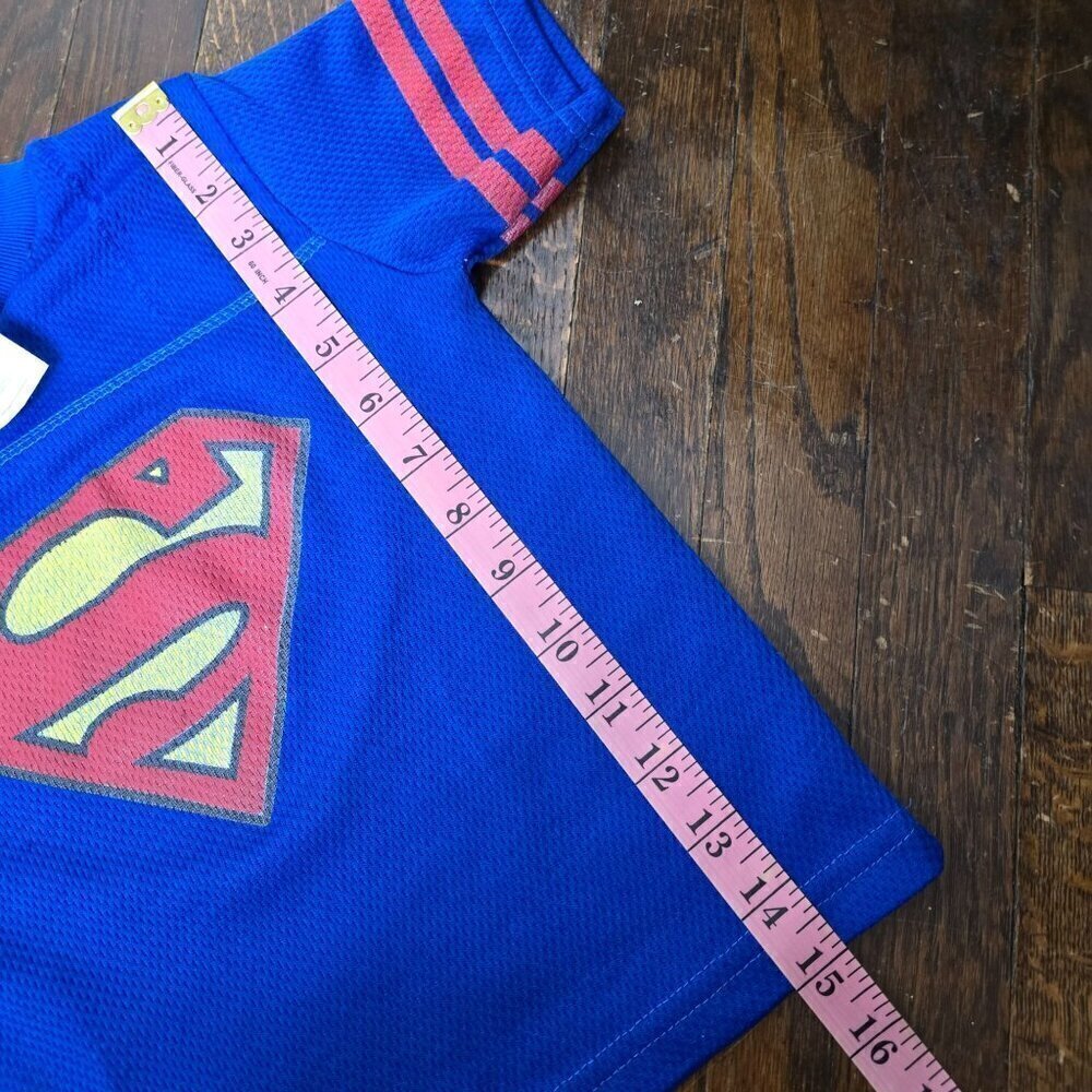 Vintage 90s Boys Superman Jersey Blue Red size 2 T - Picture 4 of 8